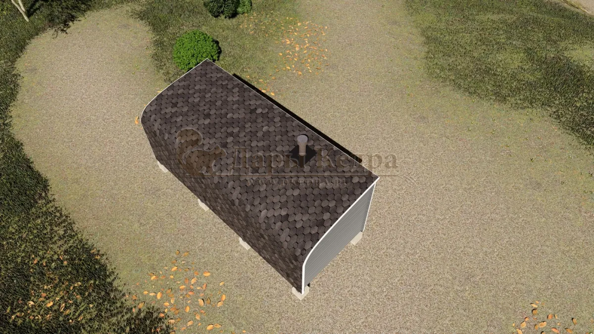 Баня «Парус» из кедра 6х2,2 метра (вариант 2)