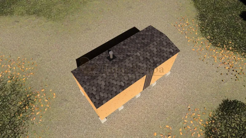 Каркасная баня «Барн» из кедра 5х2,2 метра с боковым входом