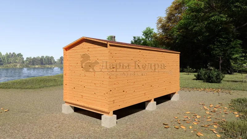 Каркасная баня «Барн» из кедра 5х2,2 метра